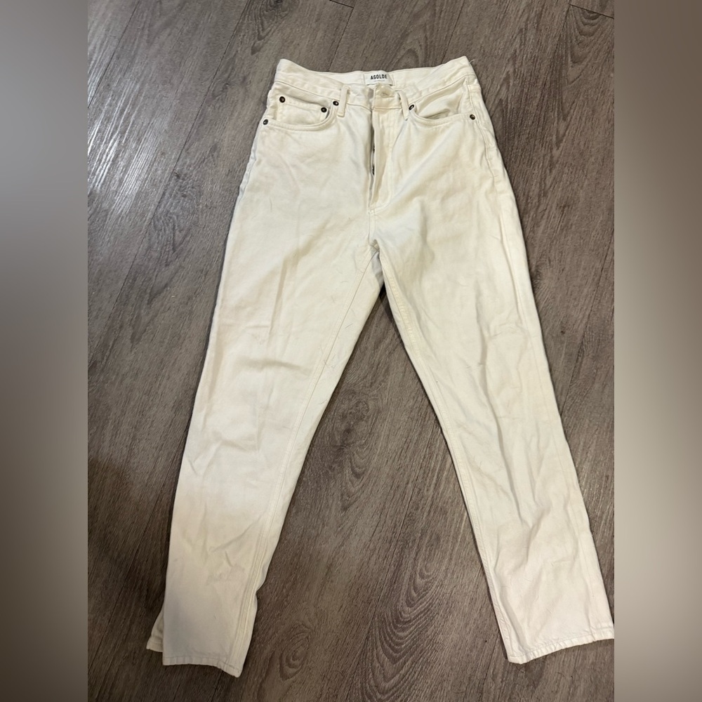 Riley High Rise Straight Crop Jeans size 26 in color sour cream - AGOLDE
